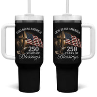 God Bless America 250 Years Of Blessings Tumbler With Handle US 250th Anniversary Bald Eagle American Flag