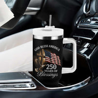 God Bless America 250 Years Of Blessings Tumbler With Handle US 250th Anniversary Bald Eagle American Flag