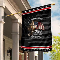 God Bless America 250 Years Of Blessings Patriotic Garden Flag US 250th Anniversary Bald Eagle American Flag
