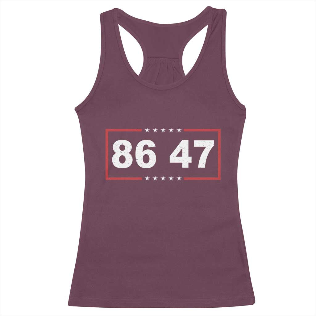 Vintage 8647 Racerback Tank Top US Political FDT Stars And Stripes