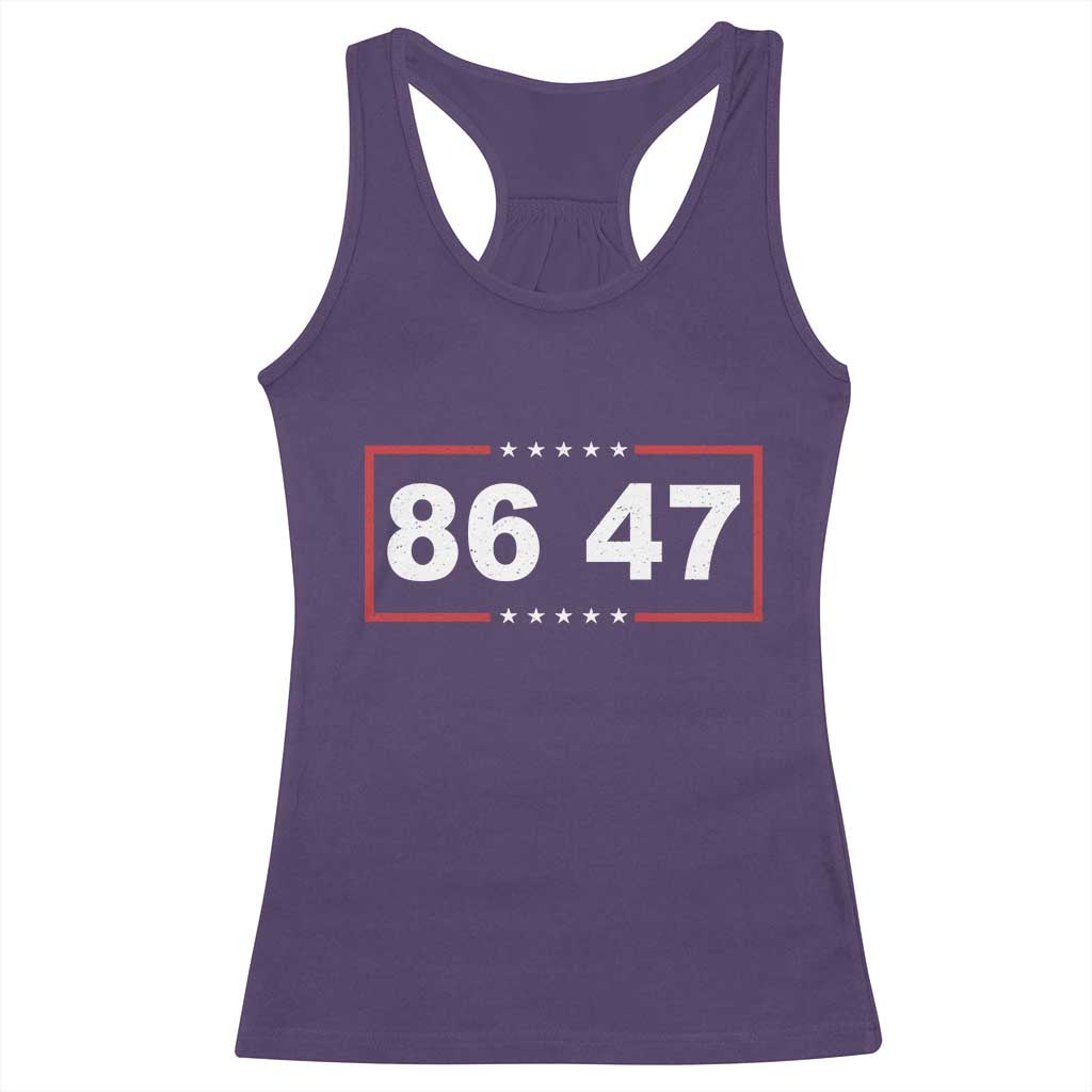 Vintage 8647 Racerback Tank Top US Political FDT Stars And Stripes
