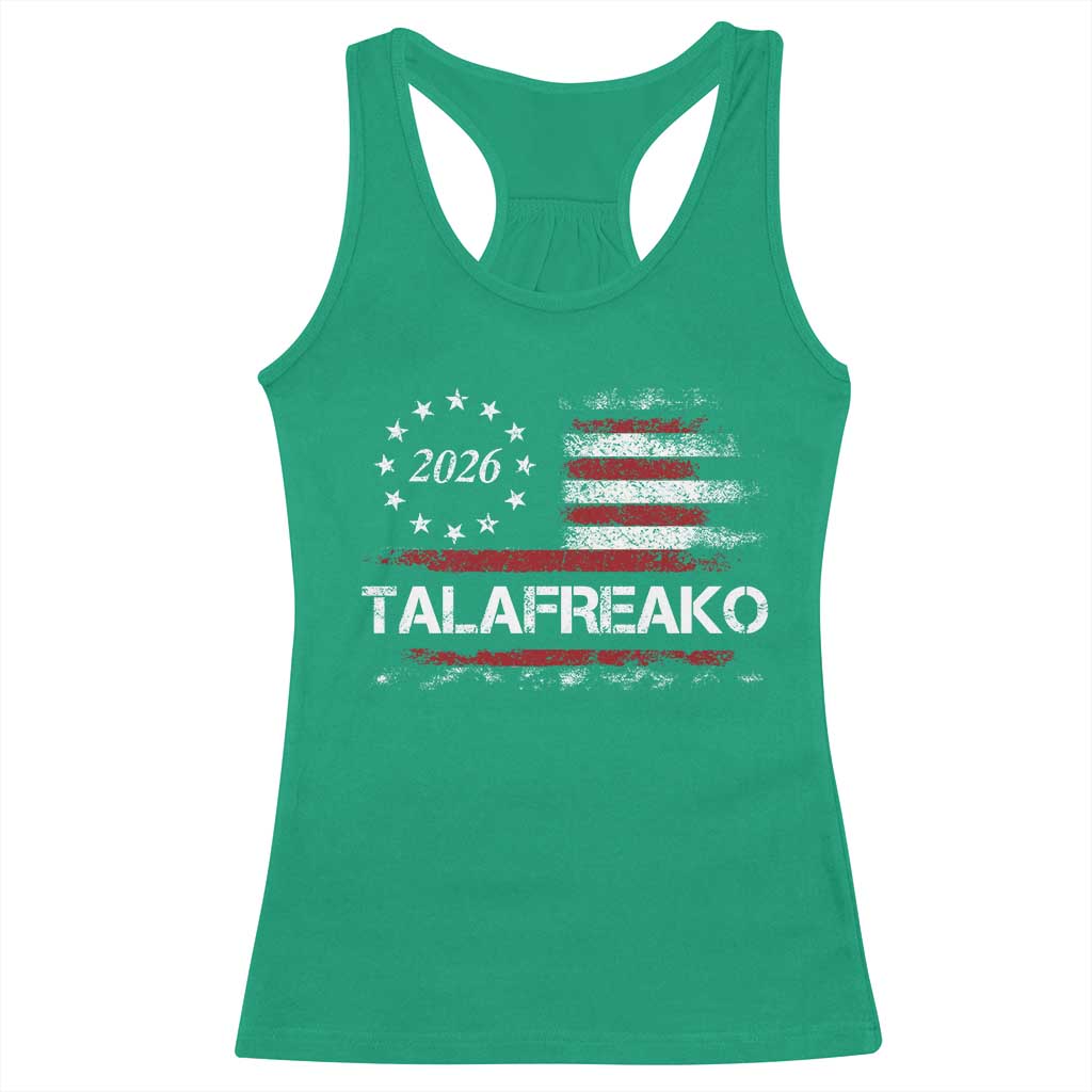 Talafreako James Talarico 2026 Racerback Tank Top US Senate Texas Vintage American Flag