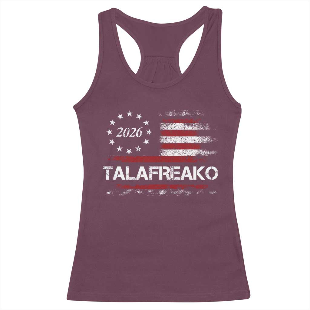 Talafreako James Talarico 2026 Racerback Tank Top US Senate Texas Vintage American Flag