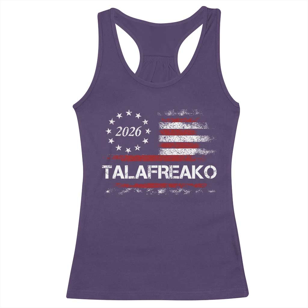 Talafreako James Talarico 2026 Racerback Tank Top US Senate Texas Vintage American Flag