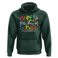 Happy First Day Of School Hoodie Artists Brushes Art Class - Wonder Print Shop
