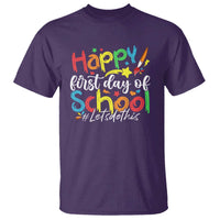 Happy First Day Of School T Shirt Artists Brushes Art Class - Wonder Print Shop