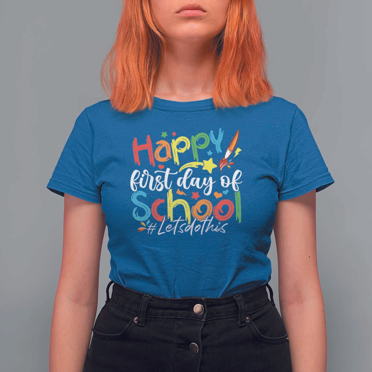 Happy First Day Of School T Shirt For Women Artists Brushes Art Class - Wonder Print Shop