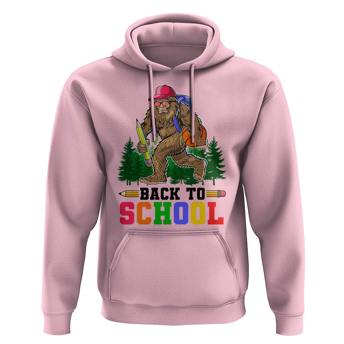 Funny Back To School Bigfoot Hoodie Backpack Pencil Basketball - Wonder Print Shop