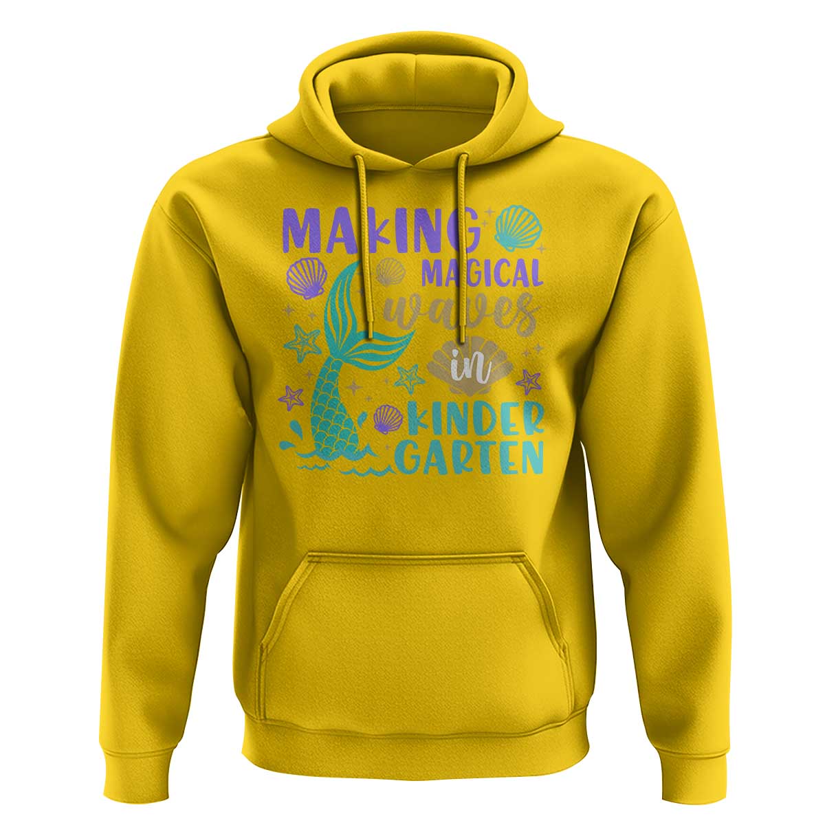 Making Magical Waves In Kindergarten Hoodie Mythical Mermaid Seashell Starfish - Wonder Print Shop