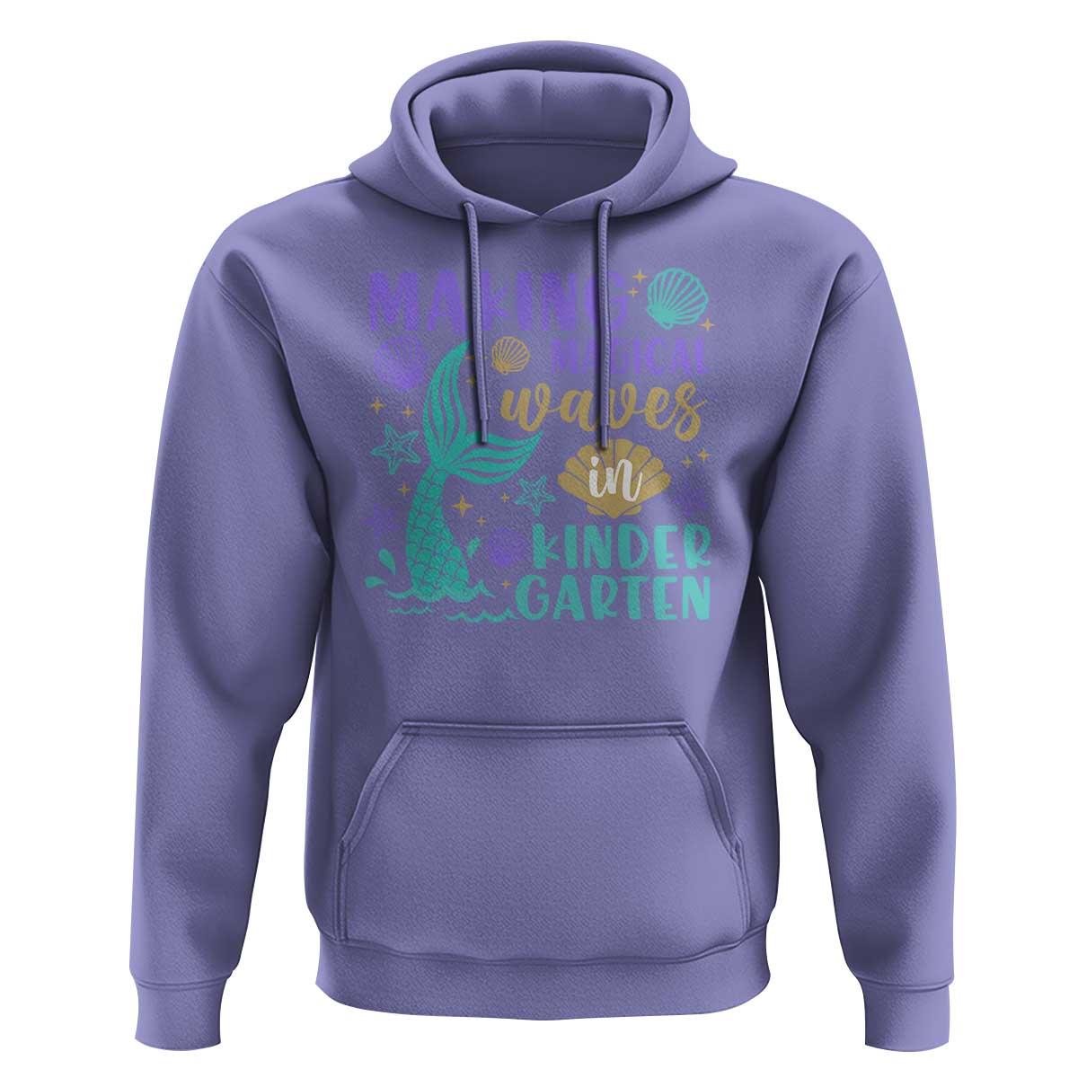 Making Magical Waves In Kindergarten Hoodie Mythical Mermaid Seashell Starfish - Wonder Print Shop