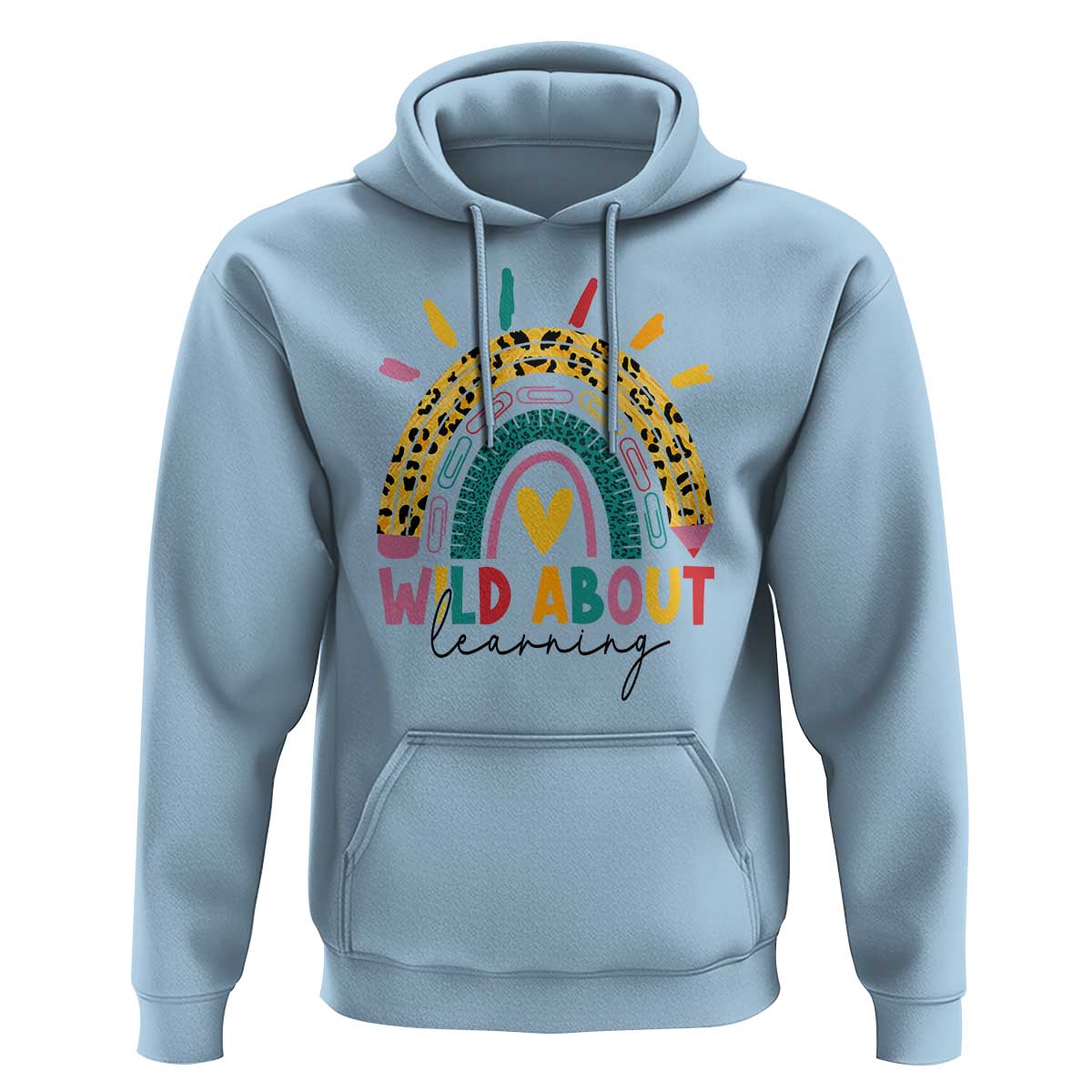 Back To School Hoodie Wild About Learning Leopard Rainbow - Wonder Print Shop