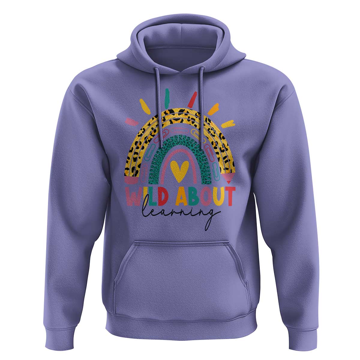 Back To School Hoodie Wild About Learning Leopard Rainbow - Wonder Print Shop