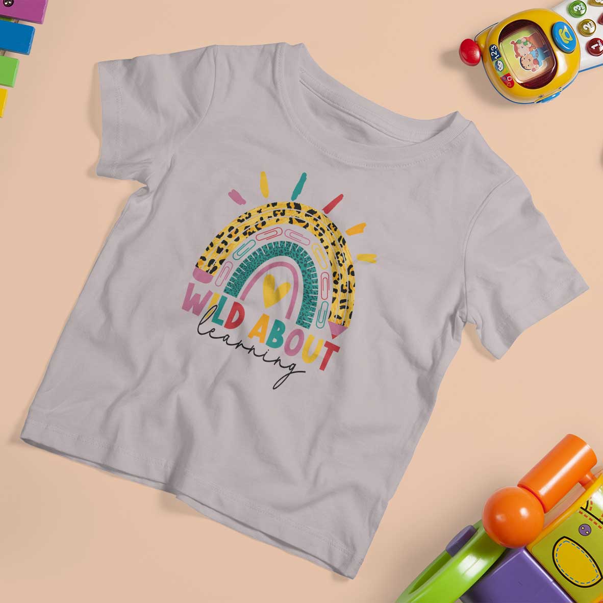 Back To School T Shirt For Kid Wild About Learning Leopard Rainbow - Wonder Print Shop