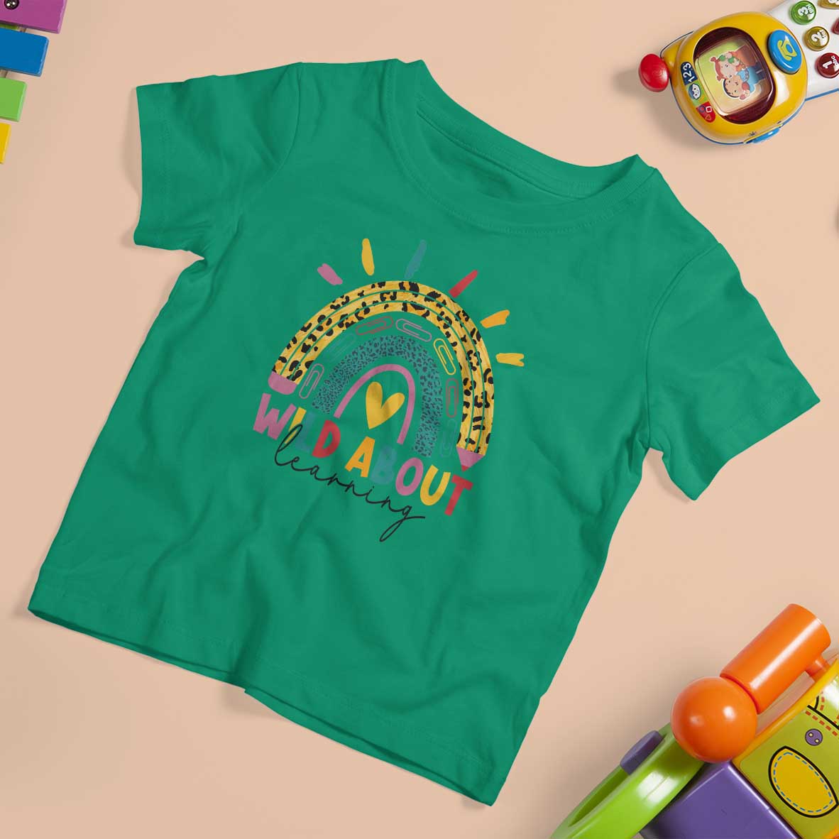 Back To School T Shirt For Kid Wild About Learning Leopard Rainbow - Wonder Print Shop
