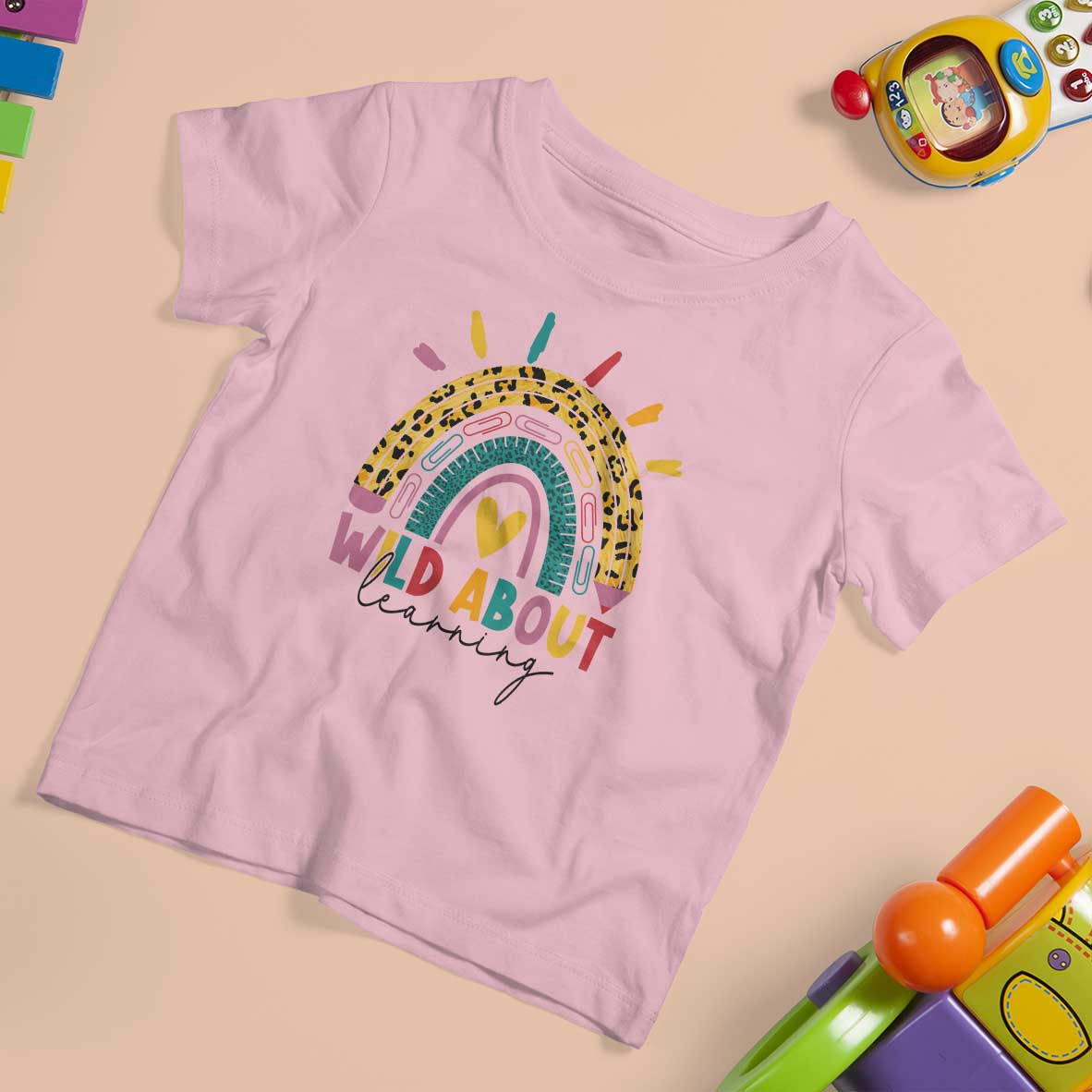 Back To School T Shirt For Kid Wild About Learning Leopard Rainbow - Wonder Print Shop