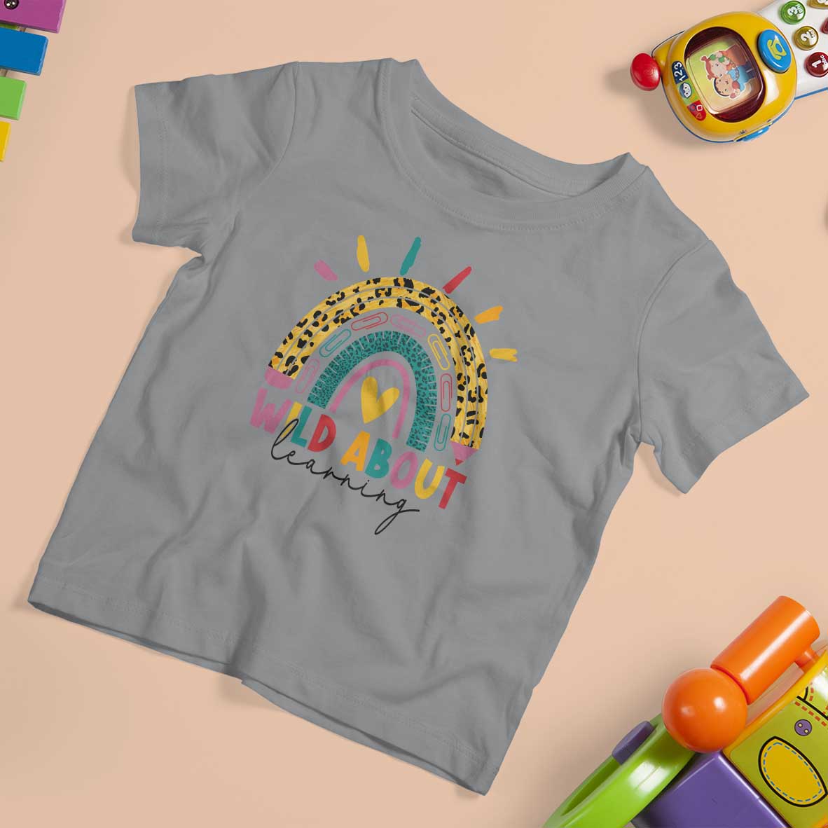 Back To School T Shirt For Kid Wild About Learning Leopard Rainbow - Wonder Print Shop