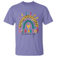 Back To School T Shirt Wild About Learning Leopard Rainbow - Wonder Print Shop