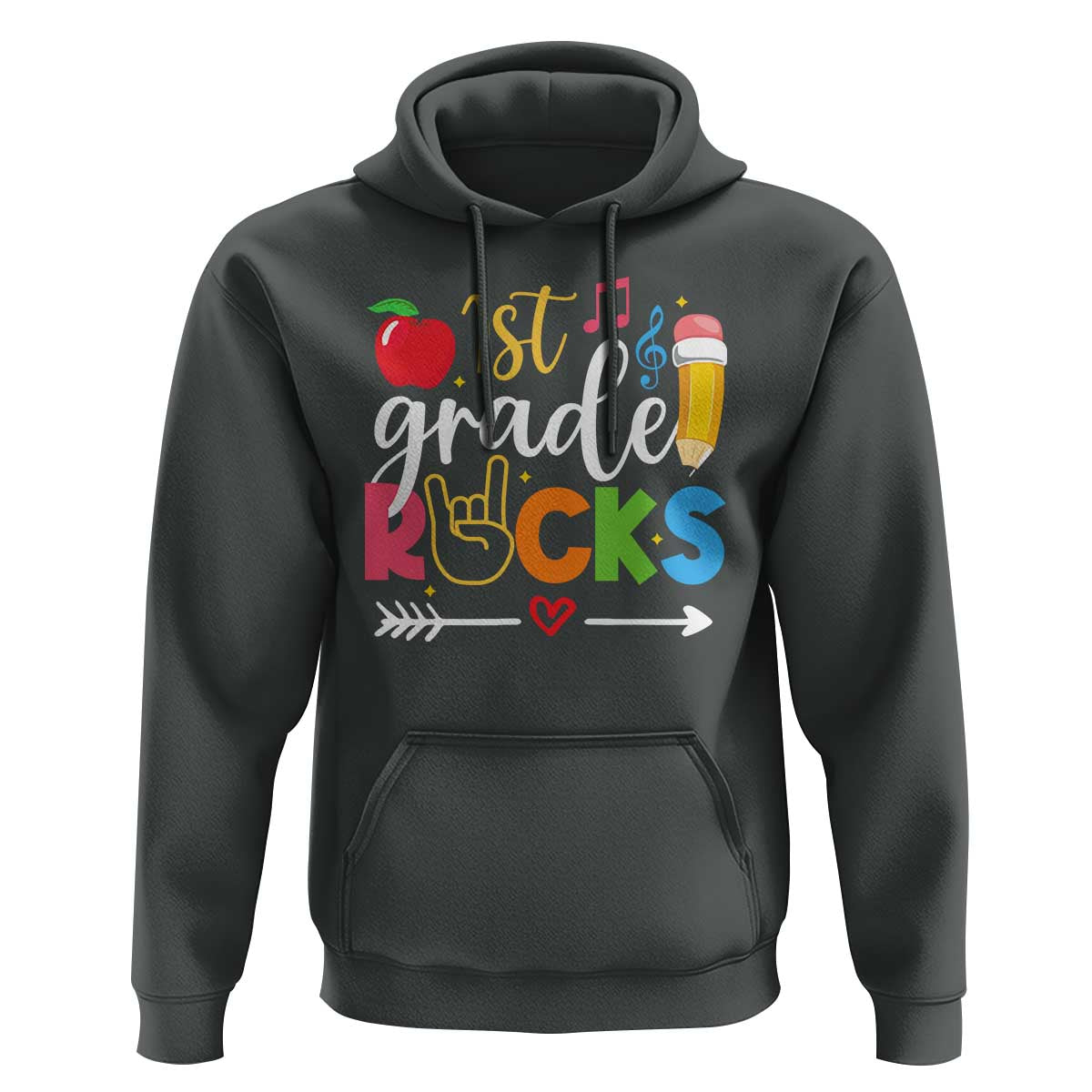 First Grade Rocks Hoodie Back To School Pencil - Wonder Print Shop