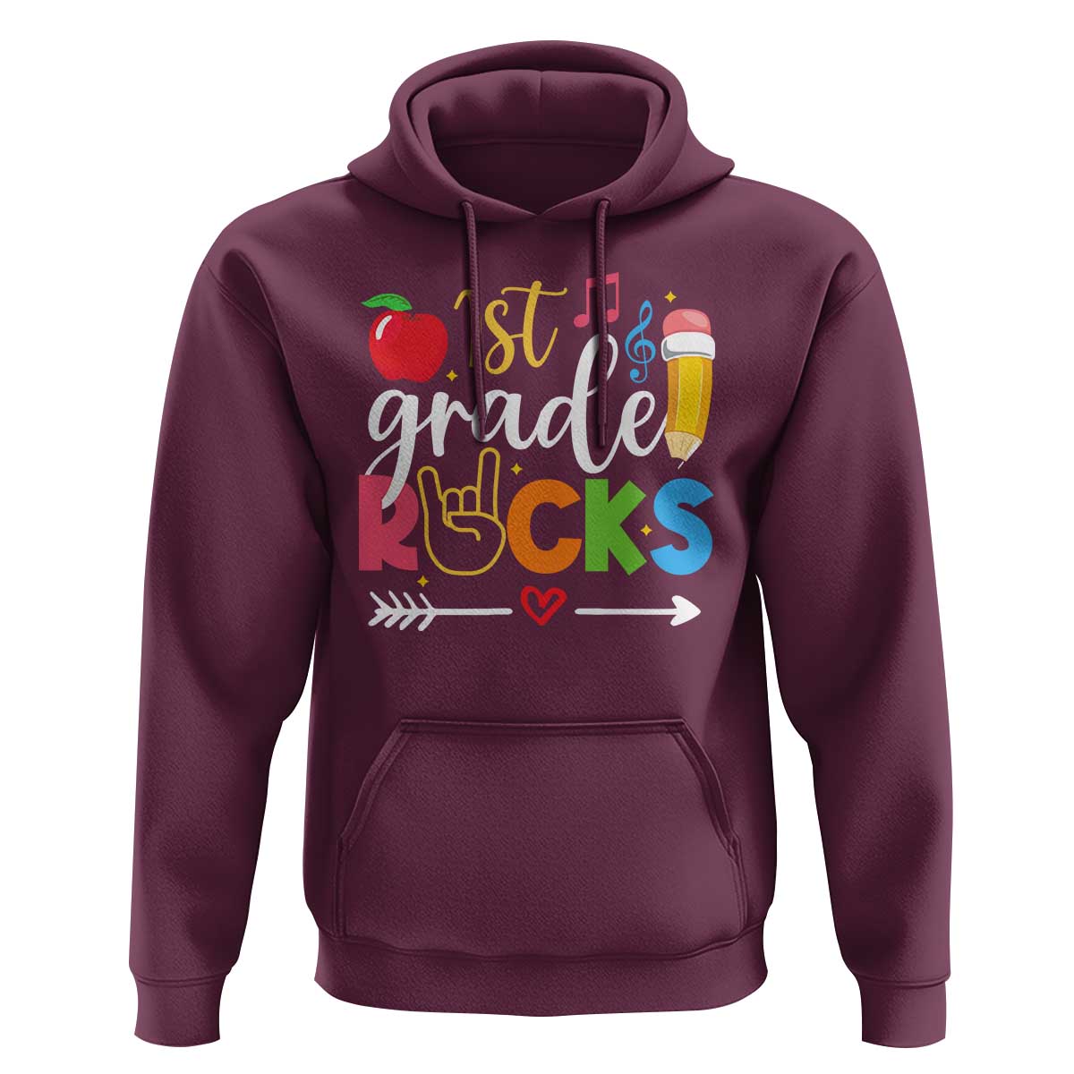 First Grade Rocks Hoodie Back To School Pencil - Wonder Print Shop