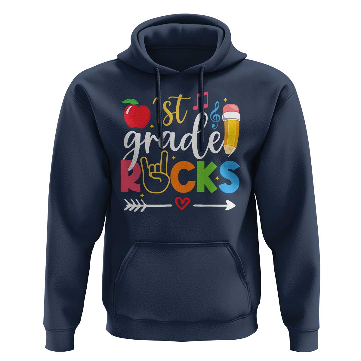 First Grade Rocks Hoodie Back To School Pencil - Wonder Print Shop