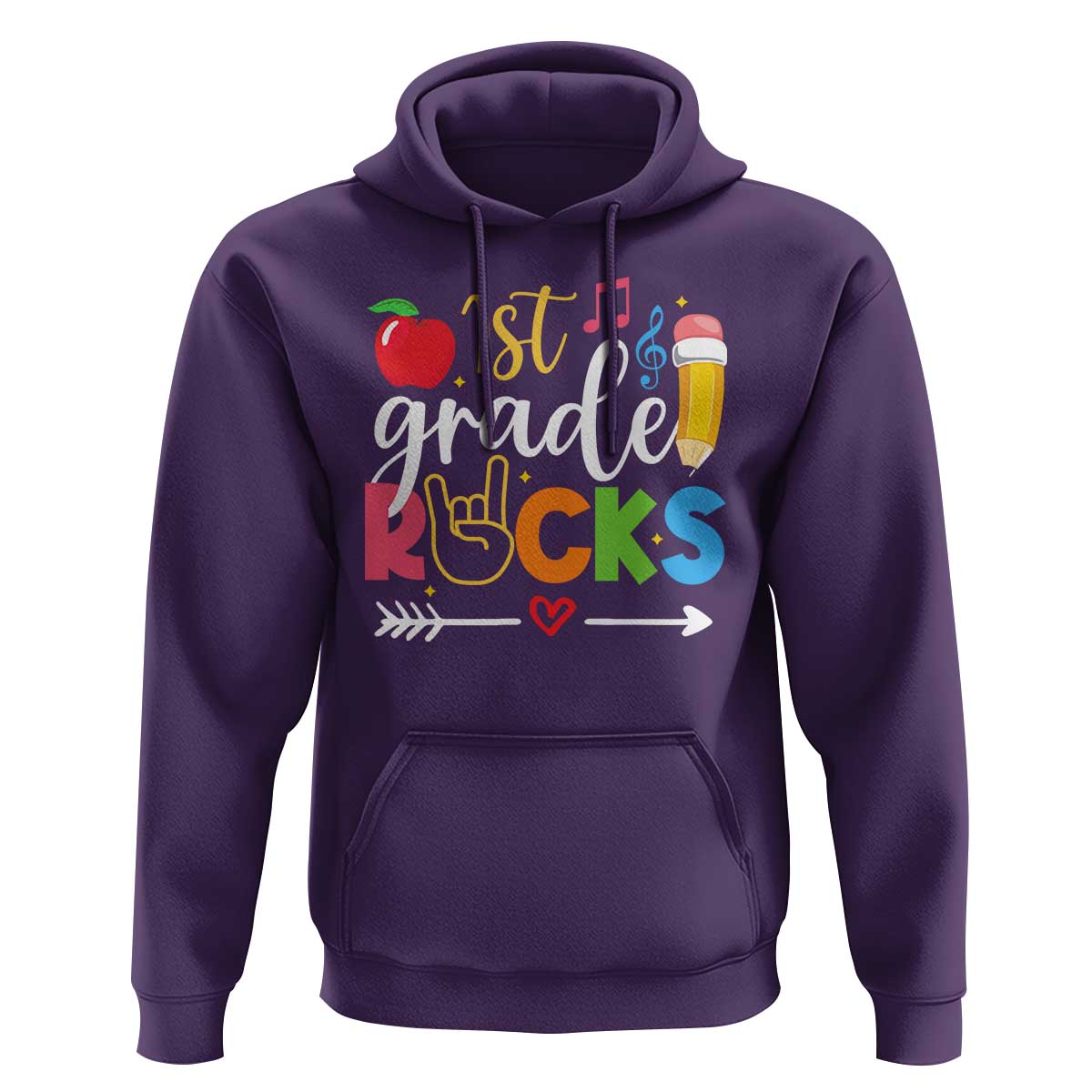 First Grade Rocks Hoodie Back To School Pencil - Wonder Print Shop