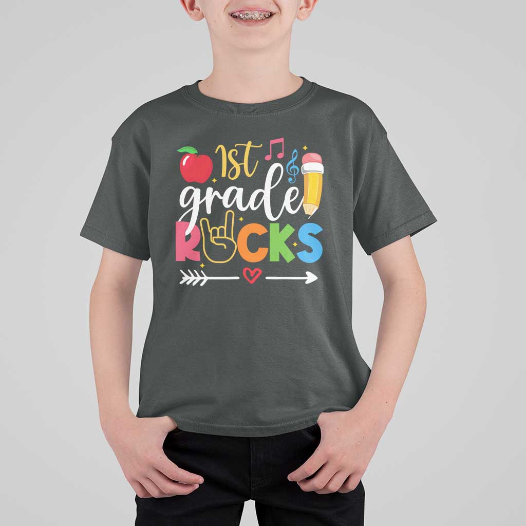 First Grade Rocks T Shirt For Kid Back To School Pencil - Wonder Print Shop