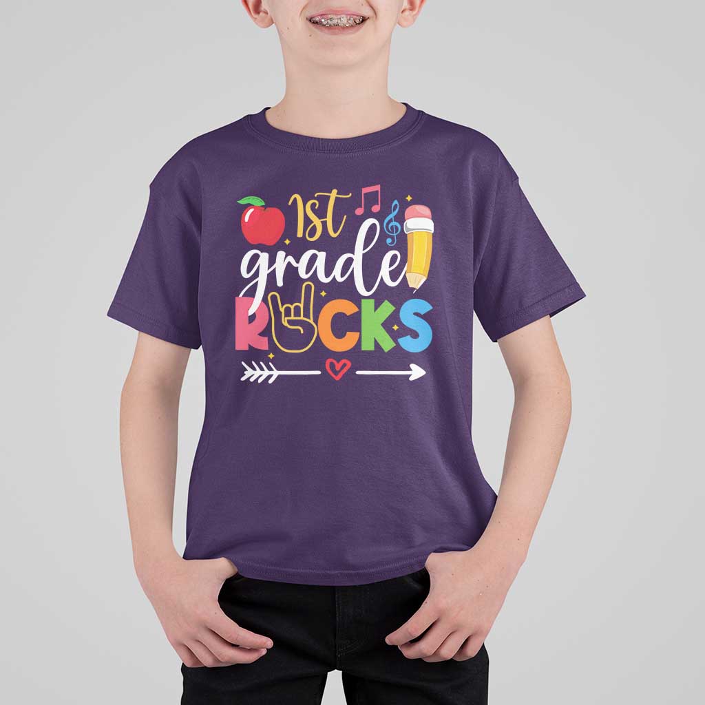 First Grade Rocks T Shirt For Kid Back To School Pencil - Wonder Print Shop