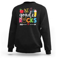 First Grade Rocks Sweatshirt Back To School Pencil - Wonder Print Shop