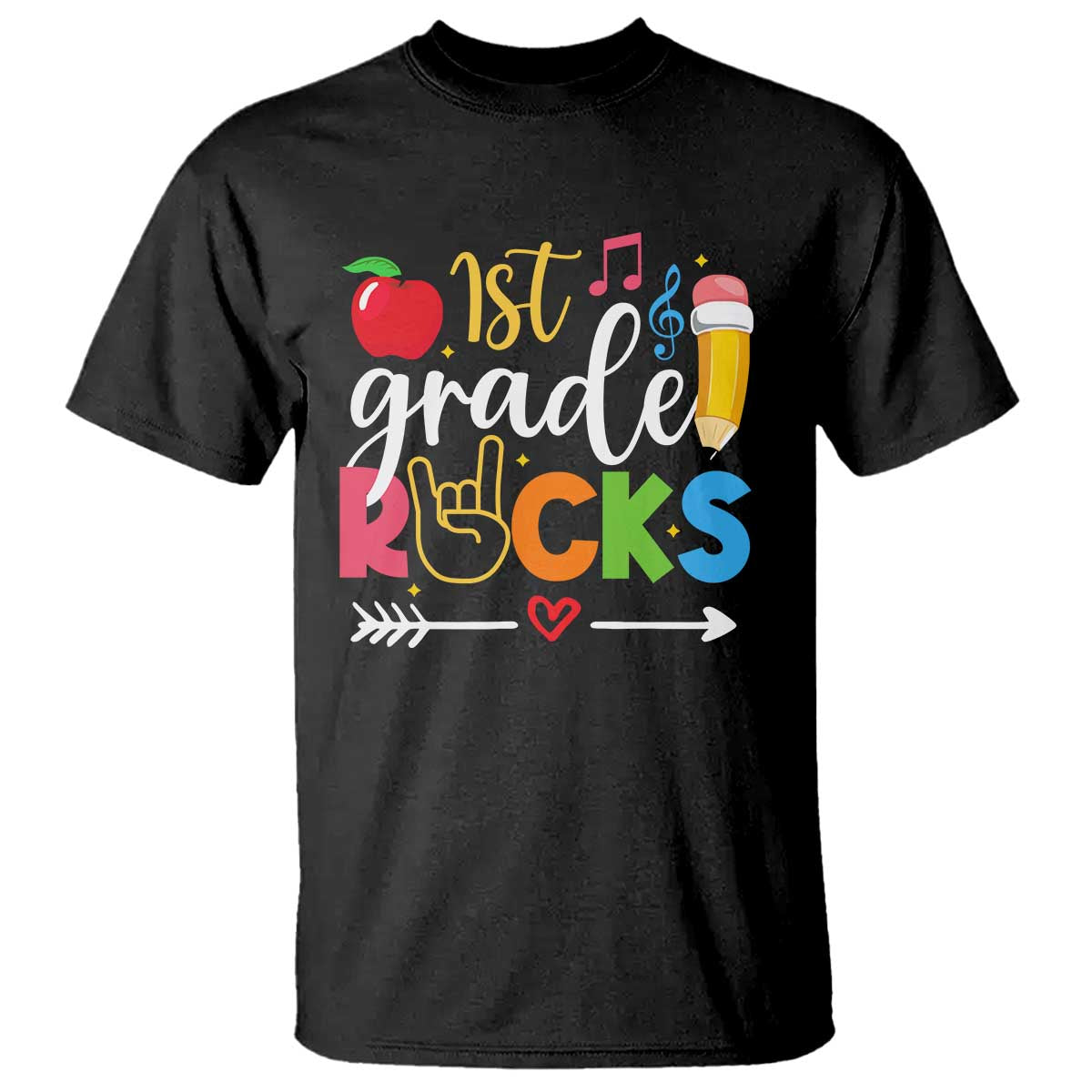 First Grade Rocks T Shirt Back To School Pencil - Wonder Print Shop