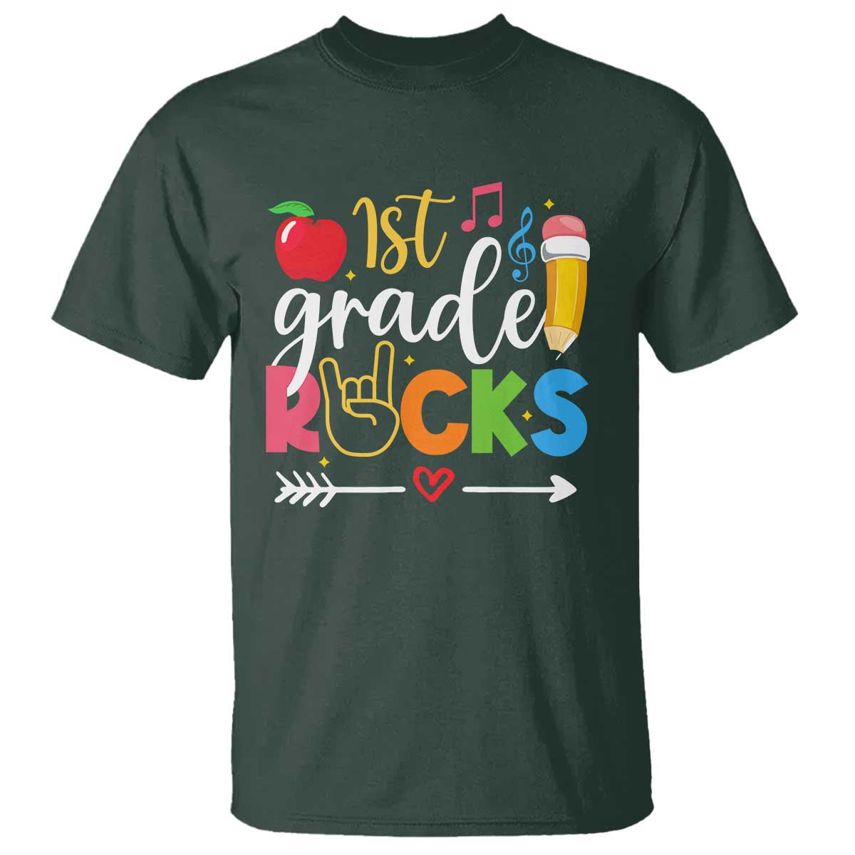 First Grade Rocks T Shirt Back To School Pencil - Wonder Print Shop