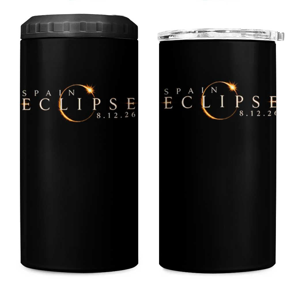 Spain Solar Eclipse 2026 4 in 1 Can Cooler Tumbler August 12 2026 Total Eclipse