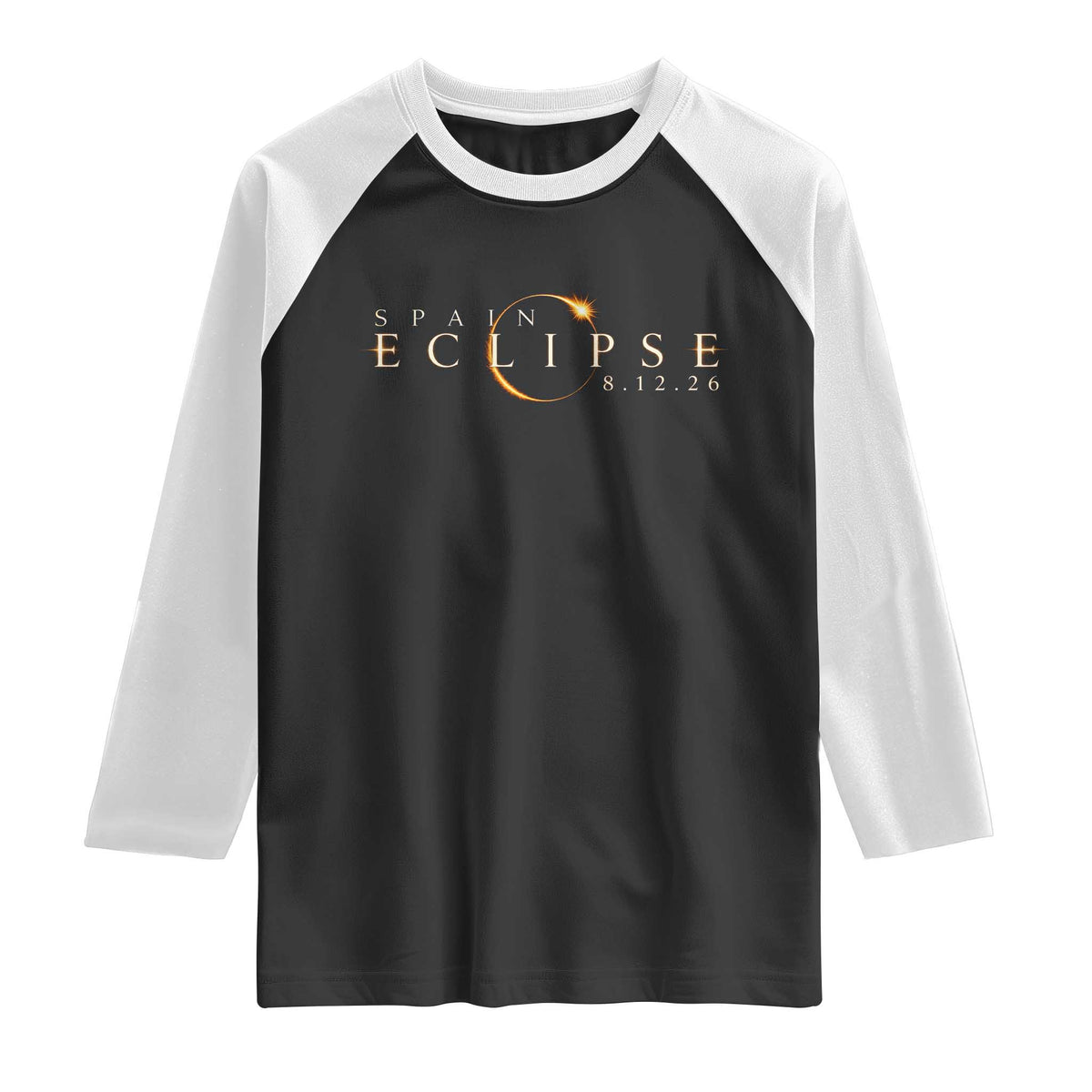 Spain Solar Eclipse 2026 Raglan Shirt August 12 2026 Total Eclipse
