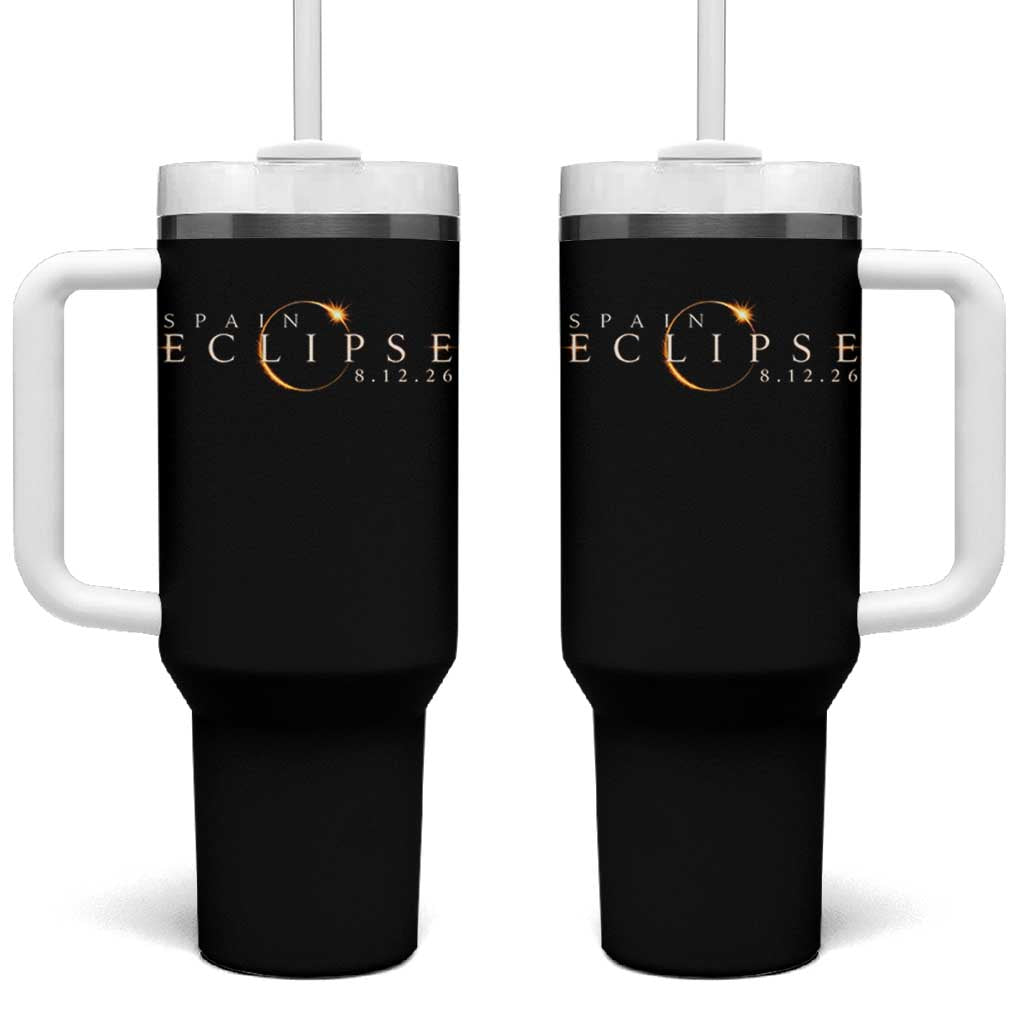 Spain Solar Eclipse 2026 Tumbler With Handle August 12 2026 Total Eclipse