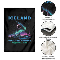 Iceland Total Solar Eclipse 2026 Garden Flag August 12 Eclipse Totality Chaser Aurora Northern Lights