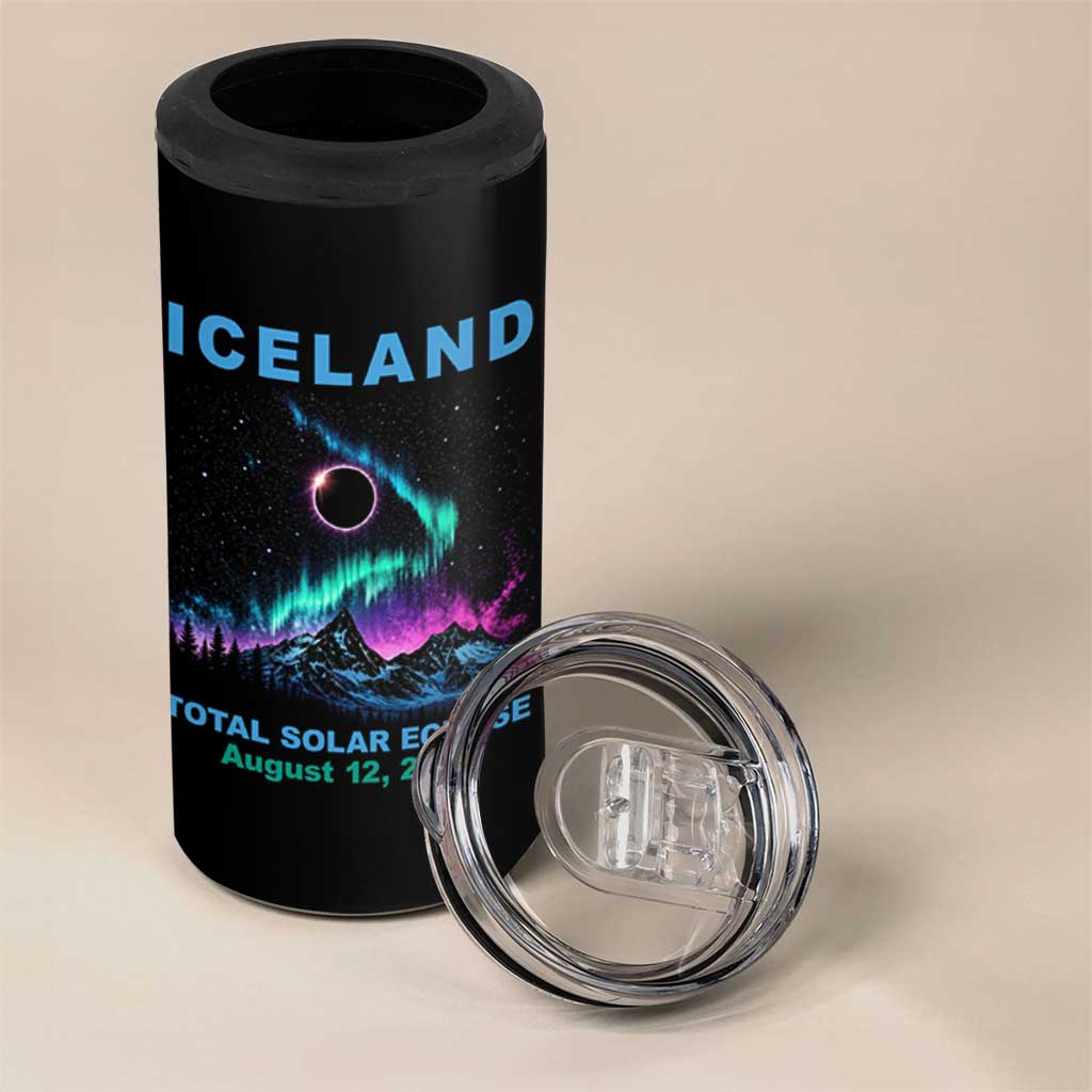 Iceland Total Solar Eclipse 2026 4 in 1 Can Cooler Tumbler August 12 Eclipse Totality Chaser Aurora Northern Lights