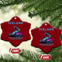 Iceland Total Solar Eclipse 2026 Ceramic Ornament August 12 Eclipse Totality Chaser Aurora Northern Lights