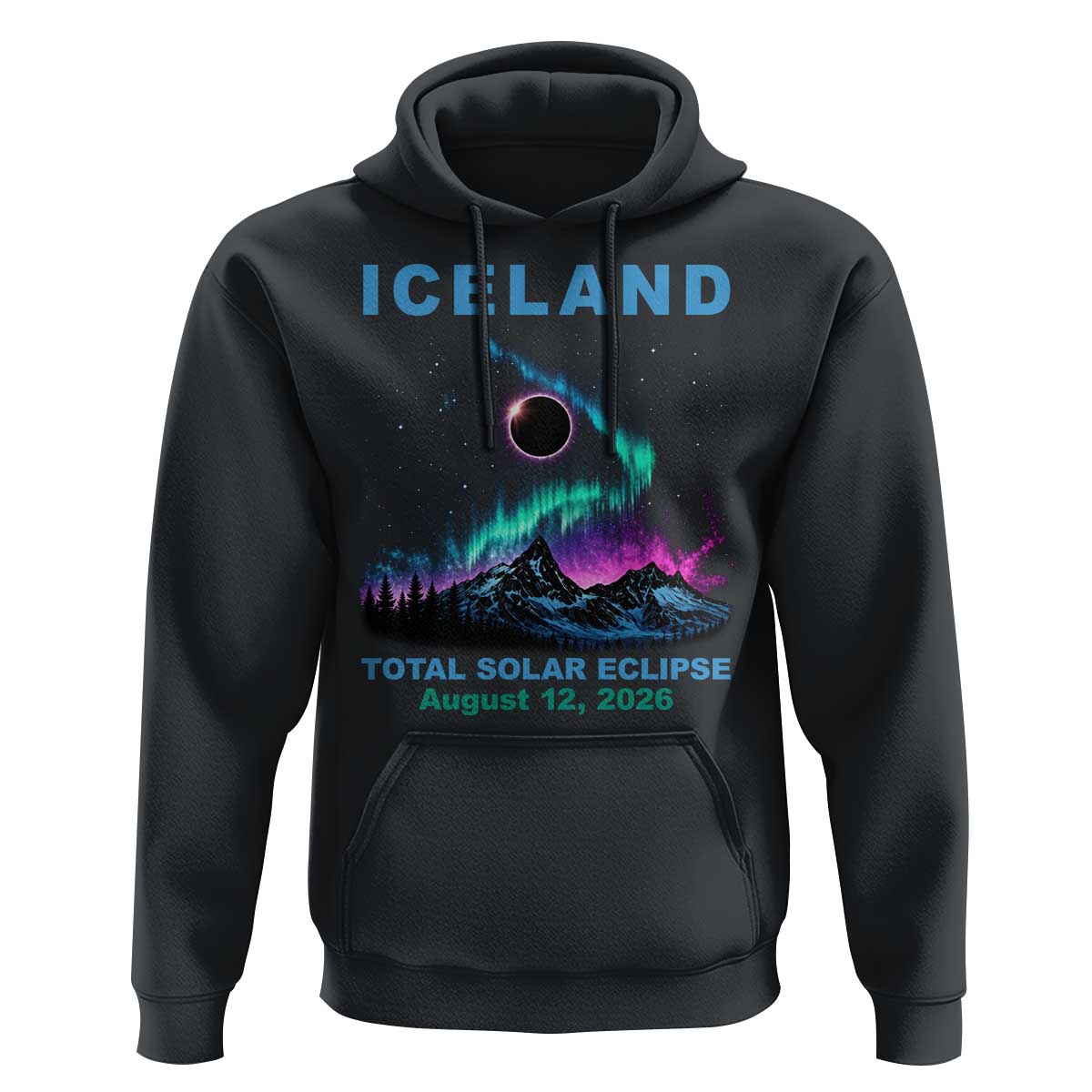 Iceland Total Solar Eclipse 2026 Hoodie August 12 Eclipse Totality Chaser Aurora Northern Lights