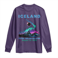 Iceland Total Solar Eclipse 2026 Long Sleeve Shirt August 12 Eclipse Totality Chaser Aurora Northern Lights