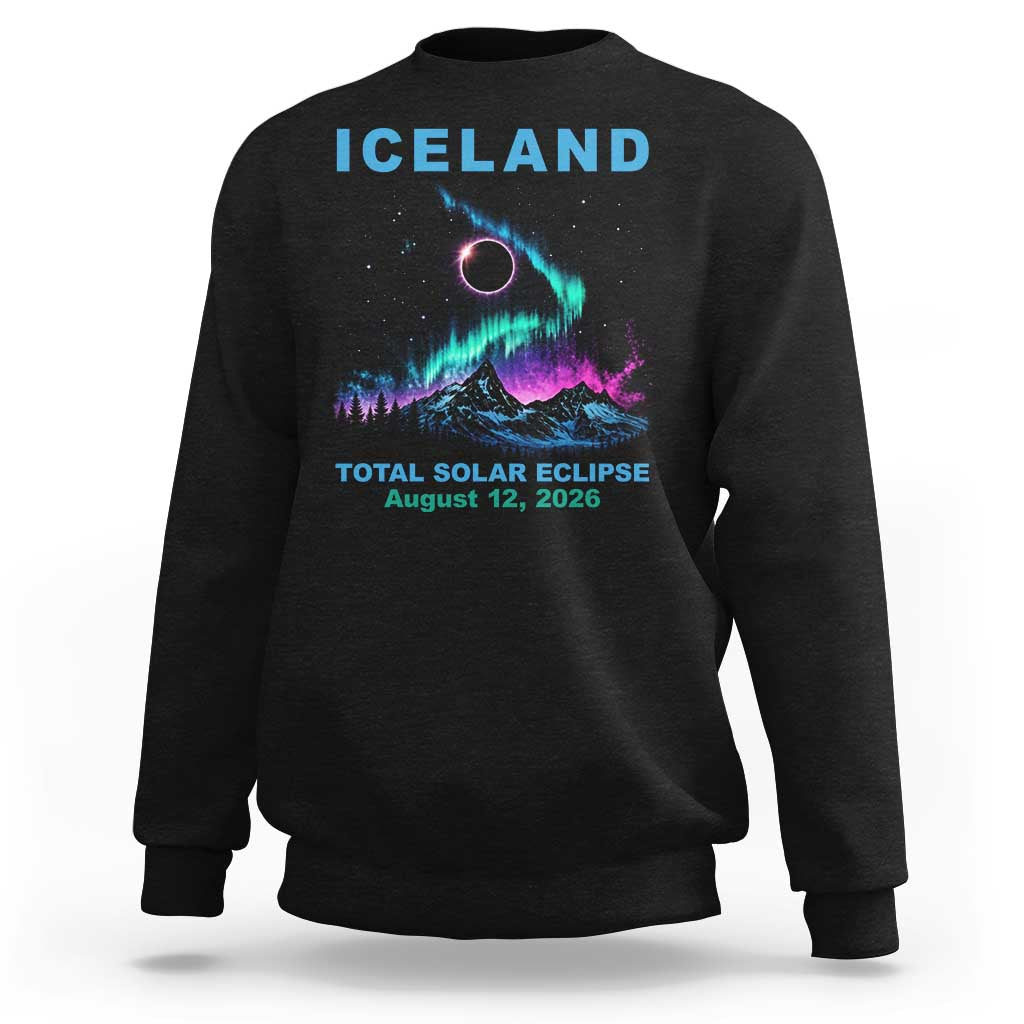 Iceland Total Solar Eclipse 2026 Sweatshirt August 12 Eclipse Totality Chaser Aurora Northern Lights