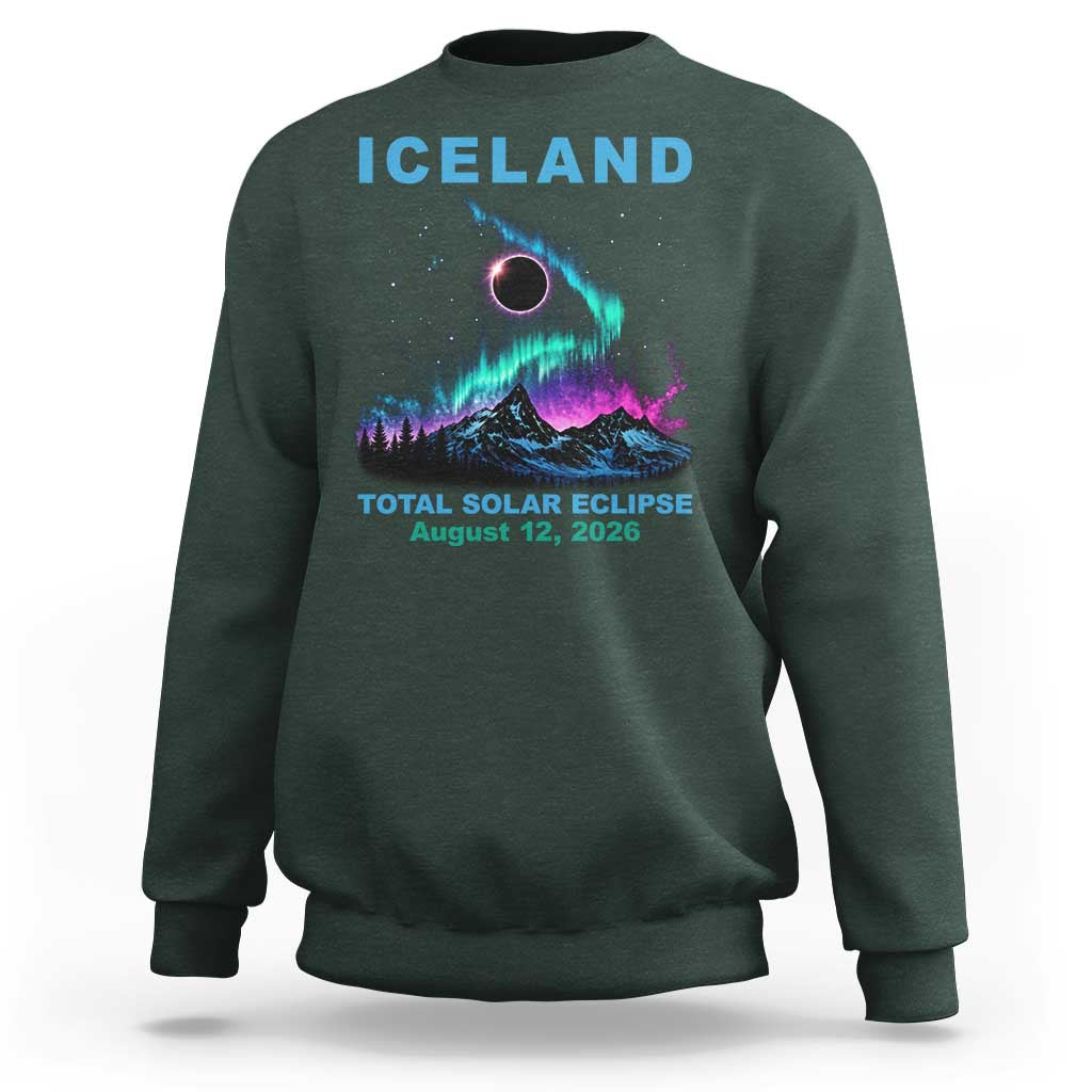 Iceland Total Solar Eclipse 2026 Sweatshirt August 12 Eclipse Totality Chaser Aurora Northern Lights