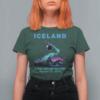 Iceland Total Solar Eclipse 2026 T Shirt For Women August 12 Eclipse Totality Chaser Aurora Northern Lights