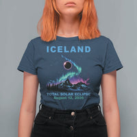 Iceland Total Solar Eclipse 2026 T Shirt For Women August 12 Eclipse Totality Chaser Aurora Northern Lights