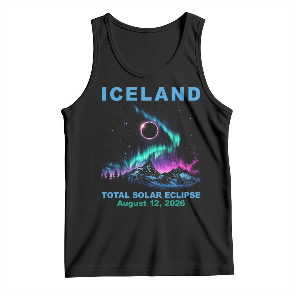 Iceland Total Solar Eclipse 2026 Tank Top August 12 Eclipse Totality Chaser Aurora Northern Lights