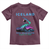 Iceland Total Solar Eclipse 2026 Toddler T Shirt August 12 Eclipse Totality Chaser Aurora Northern Lights