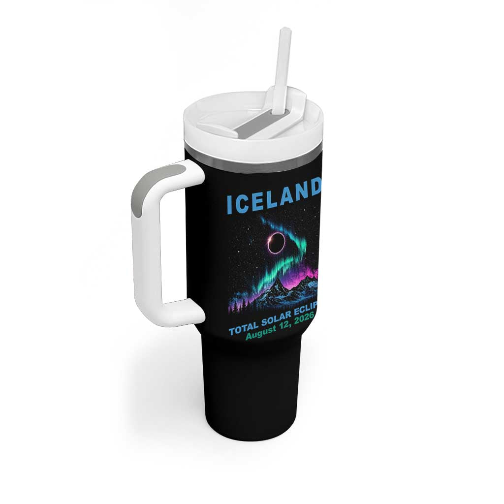 Iceland Total Solar Eclipse 2026 Tumbler With Handle August 12 Eclipse Totality Chaser Aurora Northern Lights