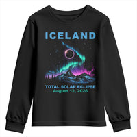 Iceland Total Solar Eclipse 2026 Youth Sweatshirt August 12 Eclipse Totality Chaser Aurora Northern Lights