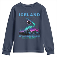 Iceland Total Solar Eclipse 2026 Youth Sweatshirt August 12 Eclipse Totality Chaser Aurora Northern Lights