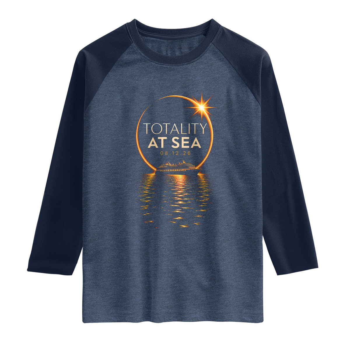 Total Solar Eclipse At Sea 2026 Raglan Shirt Totality Eclipse Cruise