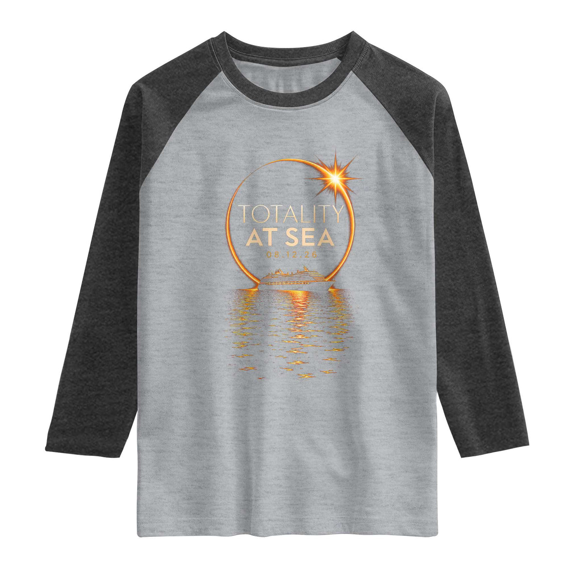 Total Solar Eclipse At Sea 2026 Raglan Shirt Totality Eclipse Cruise