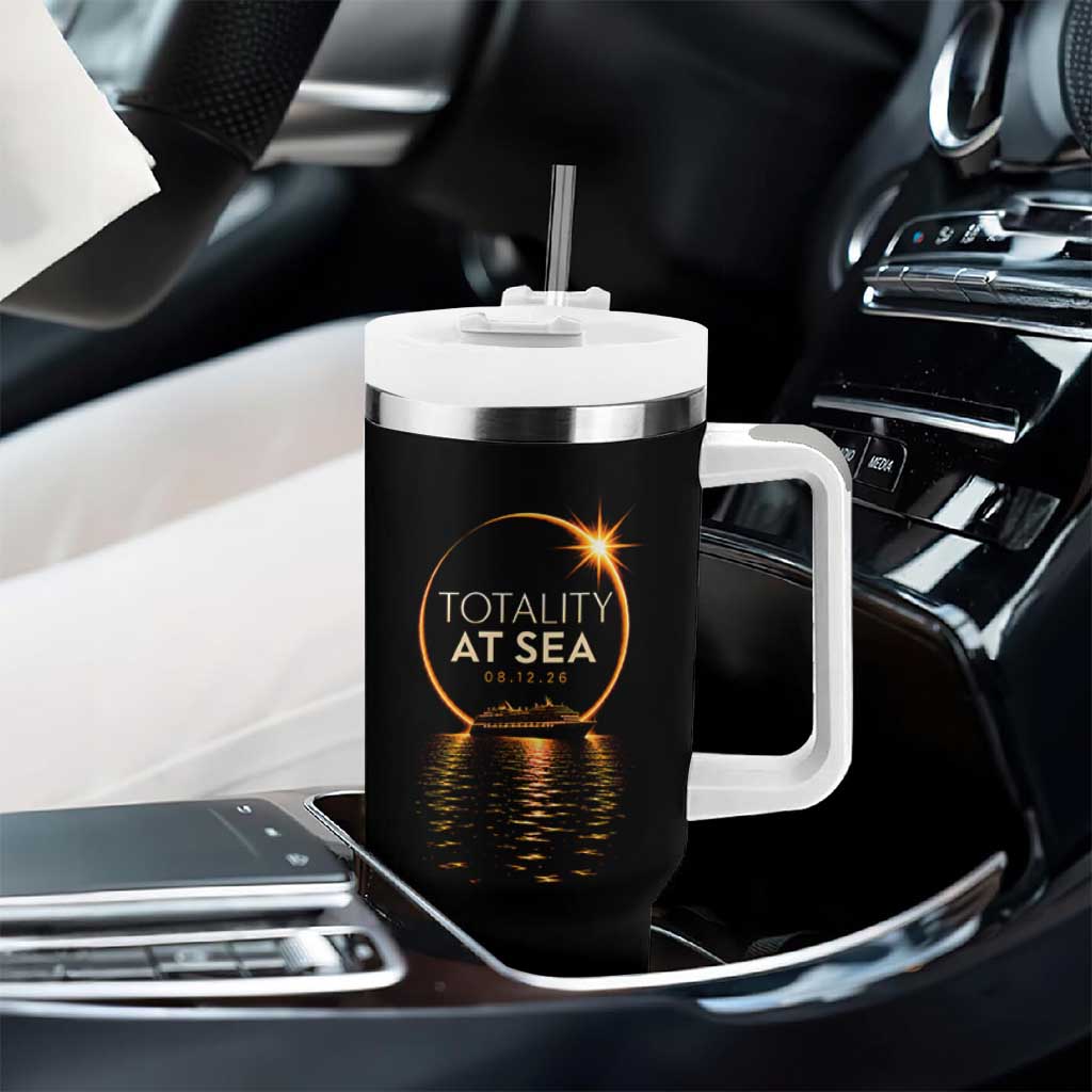 Total Solar Eclipse At Sea 2026 Tumbler With Handle Totality Eclipse Cruise